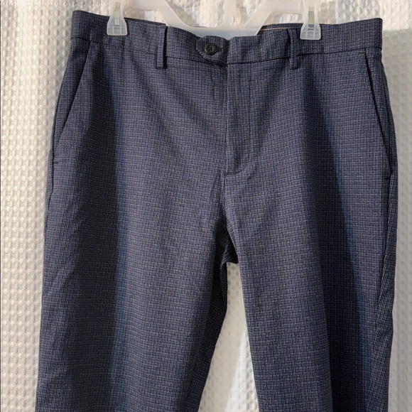 Banana Republic Slim Tapered Blue  Plaid Men’s Pants Size 34/32 - Picture 3 of 9